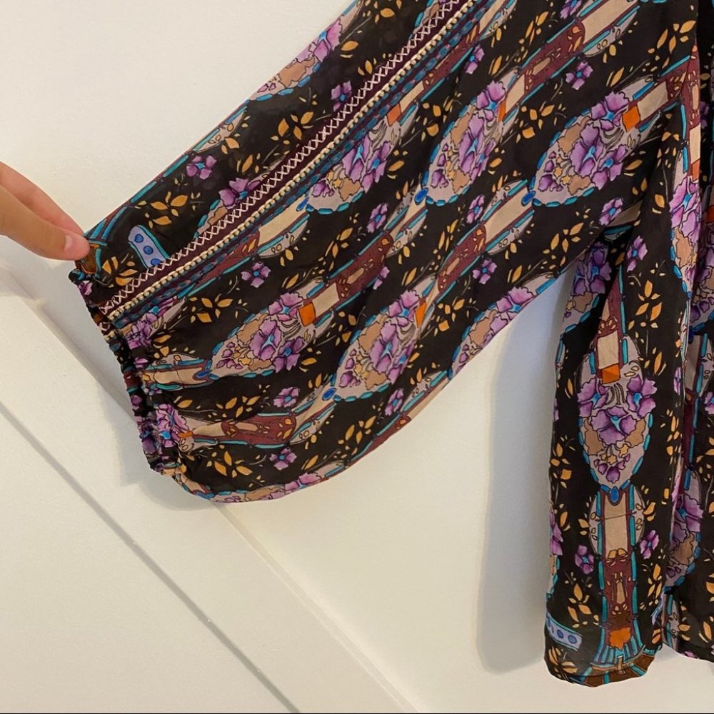 Johnny Was Printed Roco Button Down Blouse Small - Picture 4 of 8